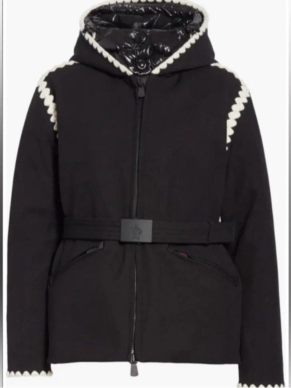 Moncler Grenoble Bourget Embroidered Hooded Down Coat Size 0/US XS